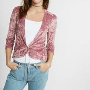 EXPRESS Velvet Tie-Front Coverup - Blush Pink